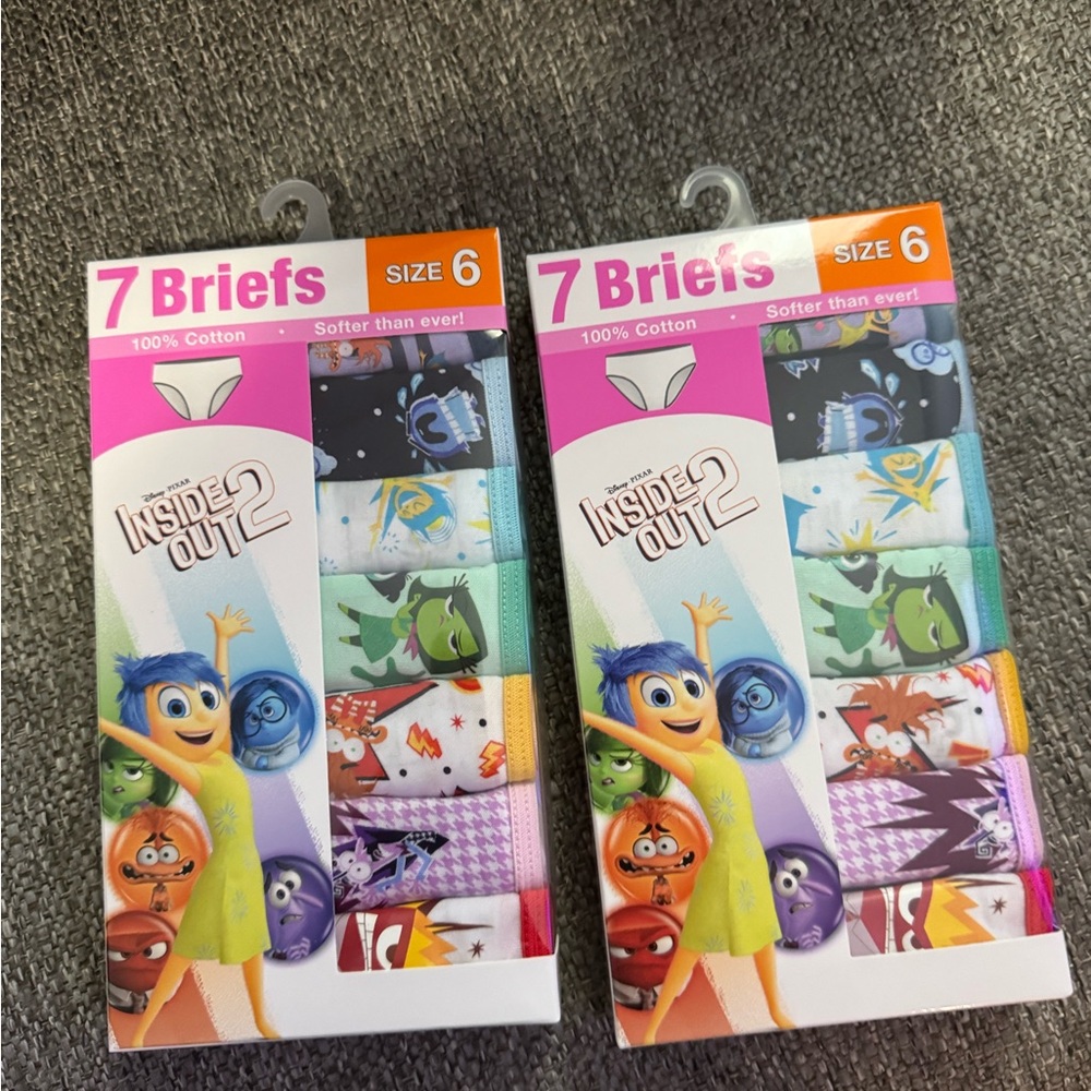 2 packages Disney’s inside out girls brief underwear panties size 6 brand new